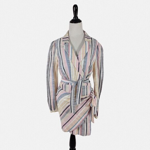 MAJORELLE Dresses & Skirts - Revolve Majorelle Miranda Wrap Mini Dress M Stripe Multi Color Feminine‎ Summer